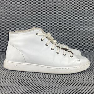 UGG Pismo Sneakers Boots Mens 11 White Leather High Top Lace Up Casual Shoes